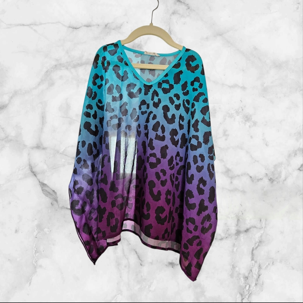 Blue and Purple Oversized Swim Coverup